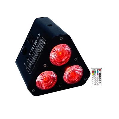 China NEW bars lights 3pcs RGBWA+UV led dmx IR wedge par light battery operated wireless remote control dj wedding stage light for sale