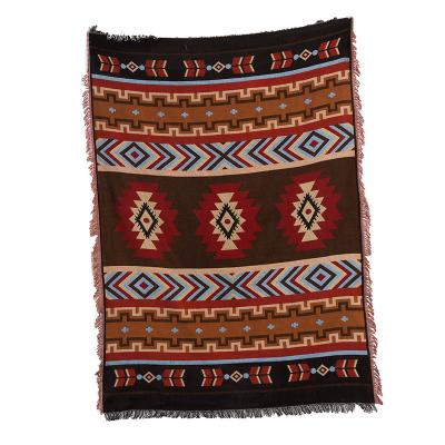 China Multifunctional Double Sided Wearable Style Cotton Kilim Yarn Blanket for sale