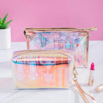 China Bulk Logo Makeup Cosmetics Bag Travel Gold Pouches Fashion Case Women Skim Divider Clear Cotton Case Eco Friendly Cosmetic Bags for sale