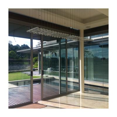 China Interior Aluminum Glass Sliding Track Heavy Duty Sliding Doors Windproof Glass Door for sale