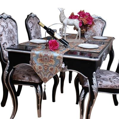 China European style jacquard polyester tablecloth table runner luxury Nordic yarn-dyed durable very beautiful for family hotel banquets for sale