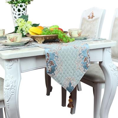 China Wholesale Cheap Durable Jacquard High End European Luxury Embroidery Style Handmade Tassel Table For Runners For Wedding Hotel Banquets for sale