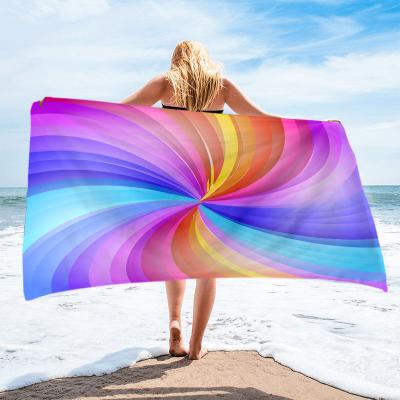 China Sport Covering Printed Wholesale Cheap Bright Color Microfiber Beach Towel Summer Dock&Bay Towels QUICK DRY for sale