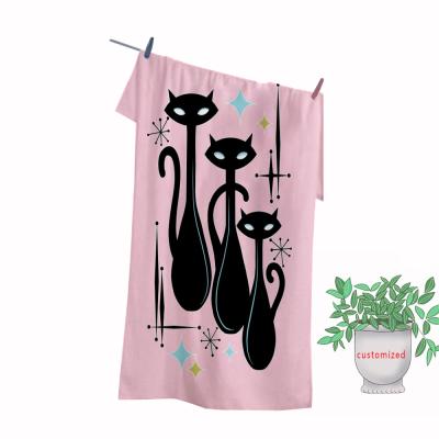 China Child Safe Customized Polyester 3D Printing Beach Towel Bath Towel Wrap Robe Bath Towel for sale