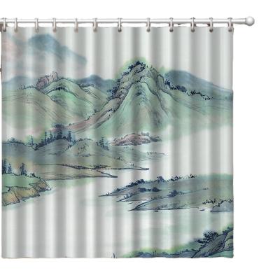 China Durable Waterproof And Breathable Polyester Fabric, Comfortable, Hand Washable And Machine Washable Bathroom Shower Curtain Slideshow for sale