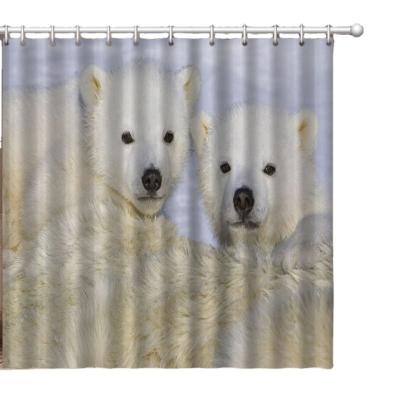 China Durable Home Waterproof Polyester Fabric Bathroom Shower Curtain Sliding Shower Curtain for sale