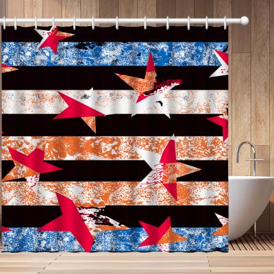 China Sustainable Cute Shower Curtain Water Blocking High End Bathroom Set Free Perforated Fabric Thick Waterproof Divider Curtain for sale