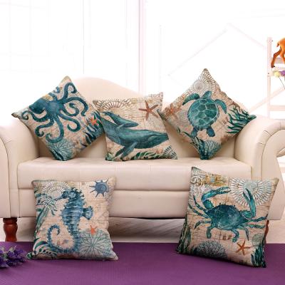 China Amazon Ocean Pillow Case 45*45CM Customized Viable Hot Selling Animal Canvas High Quality Cushion Cover for sale