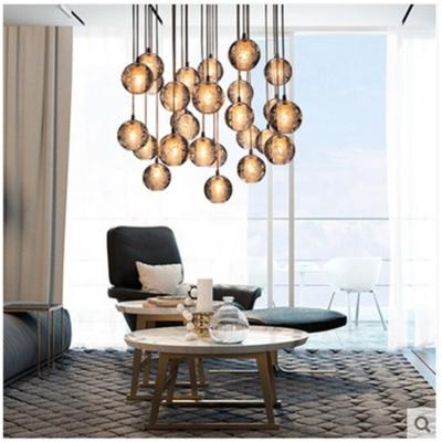 China Luxury Nordic Stainless Steel Crystal Ball Hanging Chandelier for sale