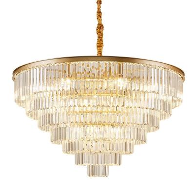 China Durable Stylish Modern Kitchen Living Room Round Pendant Lights Ceiling Lights 220v Crystal Chandelier for sale