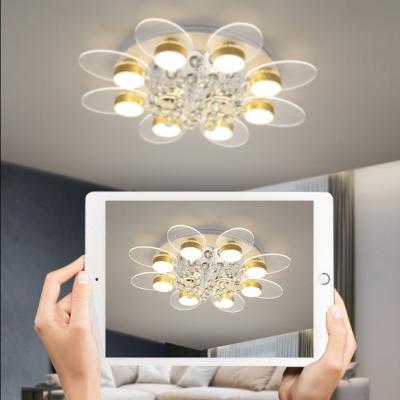 China Modern Decoration Indoor Lighting Flower Shaped Crystal Pendant Drop Ceiling Lighting Fixture for sale