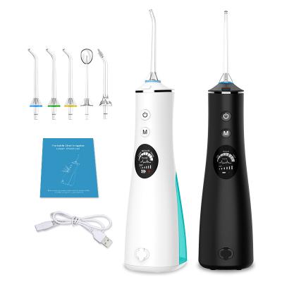 China Outdoor 5 Modes Teeth Cleaner Wireless Display Selection USB Rechargeable Water Flosser for Braces and Teeth Whitening for sale