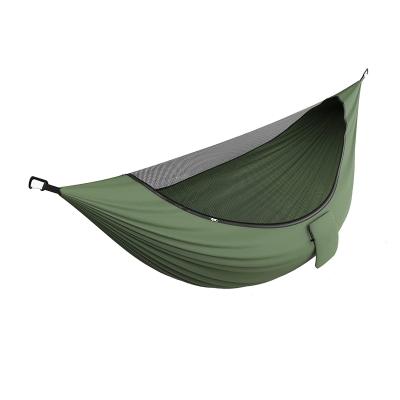 中国 Parachute Adult Lightweight Camping Nylon Portable Outdoor Hammock With Removable No See-Um Net For Adventures Hiking Backpacking 販売のため