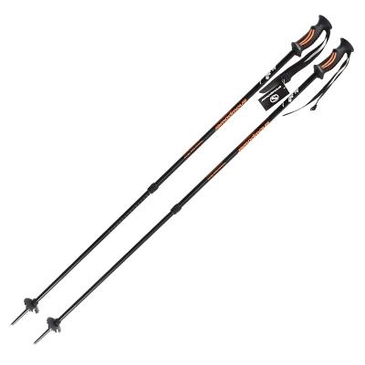 China 2021 Magnesium Aluminum Alloy Rubber Cane Double Board Ski Stick 80-130cm Adjustable Telescopic Ski Pole for sale