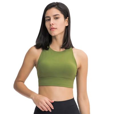 China Breathable High-Neck Lift Up Fitness Workout Bras Women High Impact Soft Nylon Dance Yoga Sports Sports Bras Top Bra for sale