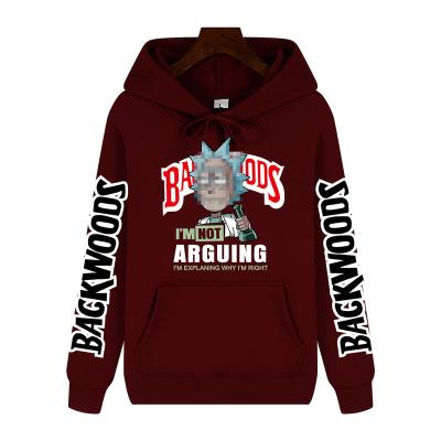 China 2022 Newcomer Viable Cotton Polyester Rick Morty Backwoods Pullover Hoodies Vendor Unisex With Custom Logo for sale