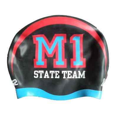 China Waterproof Cheap Custom Silicone Swim Cap With Logo for sale