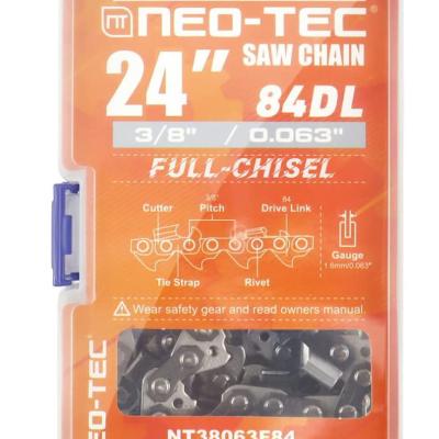 China Aogu NEO-TEC Wood Cutting Chain 3/8 Pitch 0.063 Gauge Full Chisel 84 Drive Links 24/25 Inch Bar Fit For 038 066 044 MS660 MS381 G660 for sale