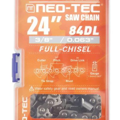 China Aogu NEO-TEC Full Wood Chain 3/8 Pitch 0.063 Gauge Chisel 84 Cut Out Links 24/25 Inch Bar Fit For 038 066 044 MS660 MS381 G660 for sale