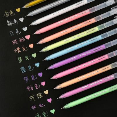 China School Color Marker Writing Flower Hand Account Chalk DIY Photo Album Diary Neutral Needle Hightlight Pen 12colorsv for sale