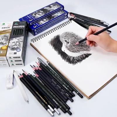 China Maries 12pcs/box Soft Carbon Pencil Drawing Charcoal Soft Eco-friendly Material Standard/Neutral/Hard Non-Toxic Pencils Wooden Set for sale