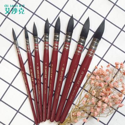 China Red hair watercolor paintingSquirrel man absorbable round head nylon hair pen wholesale, broom pen for sale