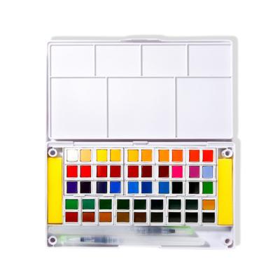 China Superior High Quality Solid 48 Color Desktop Watercolor Paint Water Color Art Coloring Set for sale