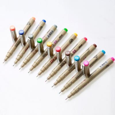 China Top Line Drawing Pen 807C 12 Color Cartoon Design Sketch Pen Drawing Pen Needle for sale