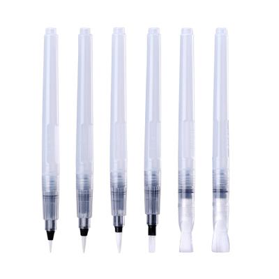 China Water Color Empty 6 Size Tips Watercolor Water Brush Paint Pen for sale