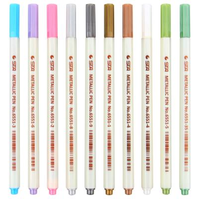 China Metallic Brush Pen STA 6551-10color Marker Pen With Japanese Fine Tip for sale