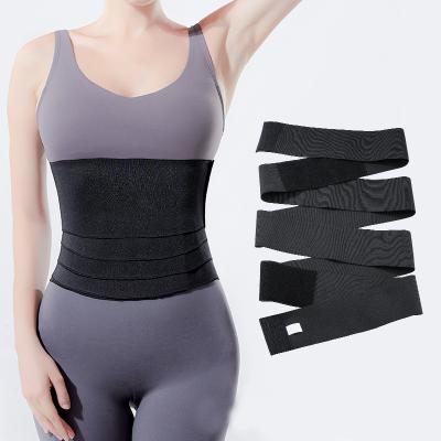 China Antibacterial Wholesale Fitness Elasticity Resistance Compression Waist Trainer Tummy Wrap Shaper Belt for sale