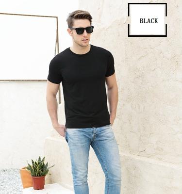 China Breathable Round Neck Bamboo And Cotton Fabric T Shirt For Men for sale