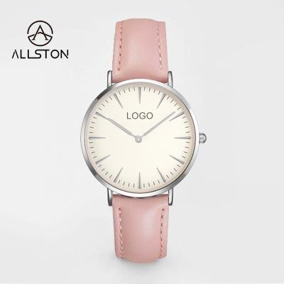 China Non Specific Woman Watch Customized Logo Oem 50 Moq Men Minimalist Add Your Own Women Leather Watches for sale