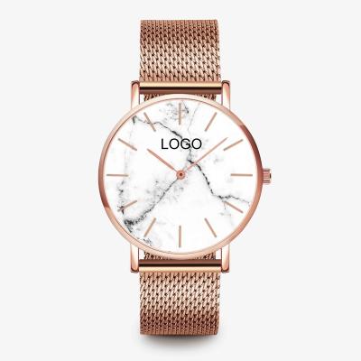 China New Fashion Non-Specific Unisex Watches For Men Marble To Dial Waterproof Quartz Watches Minimalistic Watches for sale