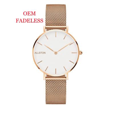 China 316L Rose Gold Non-specific Dropshipping Custom Watch Brand Your Own Stainless Steel Quartz Back Logo Lady Wrist Japan Movt for sale