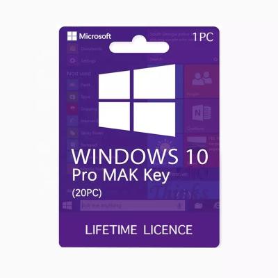 中国 24/7 Genuine Windows 10 Pro MAK Key Online Retail Online Activation Email Digital License Genuine Original Lifetime Windows 10 (20 PC) 販売のため