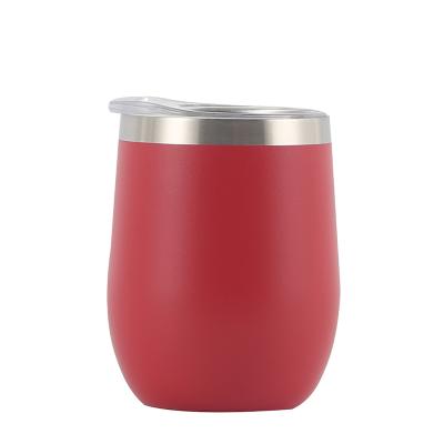 China CLASSIC Double Wall Vacuum Insulated 12oz Stainless Steel Wine Tumbler With Lid for sale