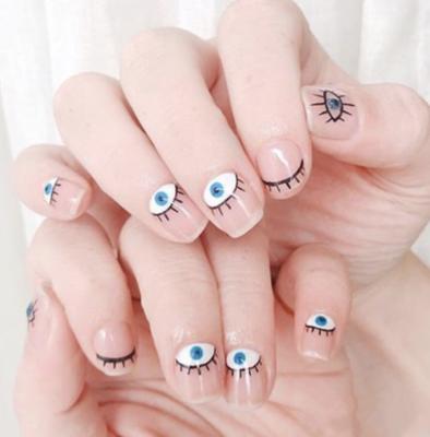 China Blue Color Eye Nail Stickers Nail Art Charms For DIY Nail Art Decoration Adhesive Nail Decals for sale