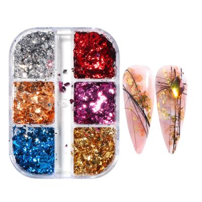 China Resin Flower Nail Art Sugar Nail Art Glitter Sparkles Decorations Neon Nail Foils Flakes Sets Luminescent Pigment Nail Glitter Holographic Acrylic Powder for sale