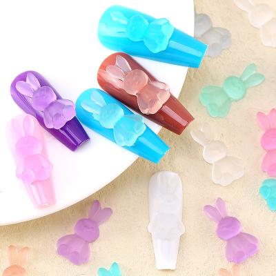 China 30pcs/bag Resin Flower Nail Art Rabbit Cartoon Nail Charms Resin Decoration 3D DIY Easter Nail Art Design Kawaii Nail Charms for sale