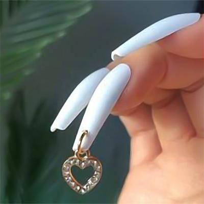 China Instant Diamond Stereo Nail Art Love Nail Metal Hollow Alloy Heart Shape Shiny Pendant Nail Charms Decoration for sale