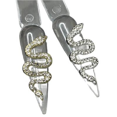 China Snake Nail Art Nail Charms Large Charm 3D Nail Art Crystal Diamond Large Snake Zircon Nail Accessory Charm for sale