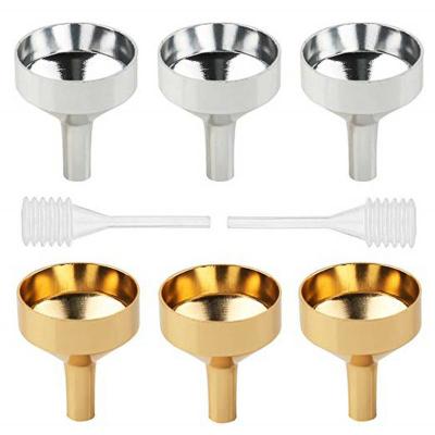 China Hot Sales Personal Care Packaging Diameter 33mm Gold Aluminum Refill Heads Perfume Refill Metal Cosmetic Funnel for sale