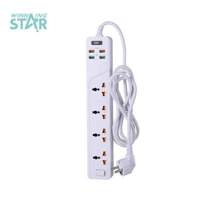 China ST-4002 Universal 8 Ways Band 4 USB Port Extension Socket Residential / Multipurpose Power Socket for sale