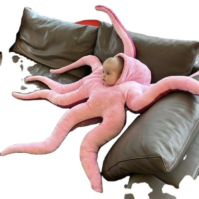 China Hot Selling Giant Octopus Stuffed Plush Toys With Big Hooded Funny Cute Baby Stuffed Octopus Plush Pillow for sale