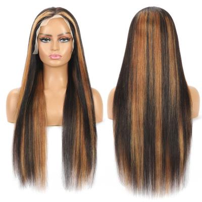 China Straight Long Gemily Afro Mongolian Brazilian Hair 13X4 T Piano Wig 150% Density 180% Part Lace Front Thin Hair Color For Women for sale