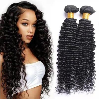 China Water Wave Deep Wave With Cuticle Aligned Lace Frontal And Closure 4x4 Virgin Orange Curly 100% Non Remy Hair Bundles for sale