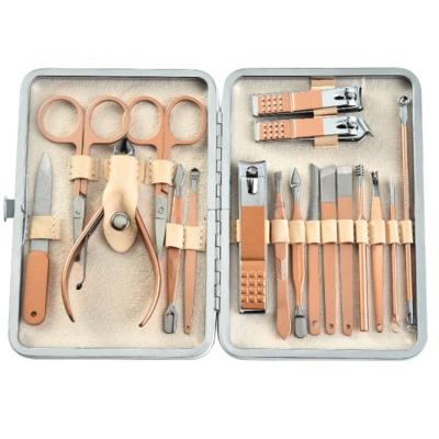 China Popular Sale RIMEI Fashion Rose Gold Manicure and Beauty Kit Luxury Pedicure Set Gift Nail File for sale