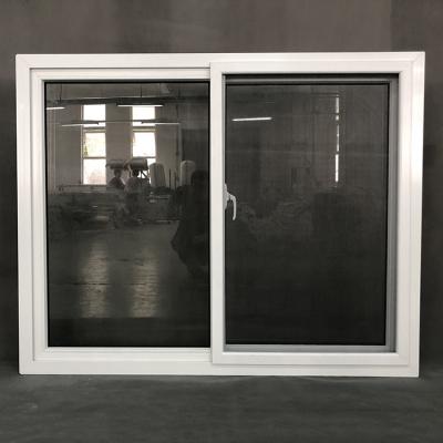 China Home Decoration Double Layer Tempered Glass Safety Fire Protection PVC Sliding Windows for sale