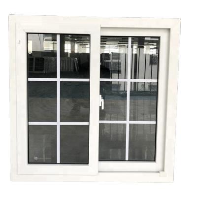 China Sliding House Windows Temper Grill Glass Plastic Frame Window Security Sliding Windows Designs for sale